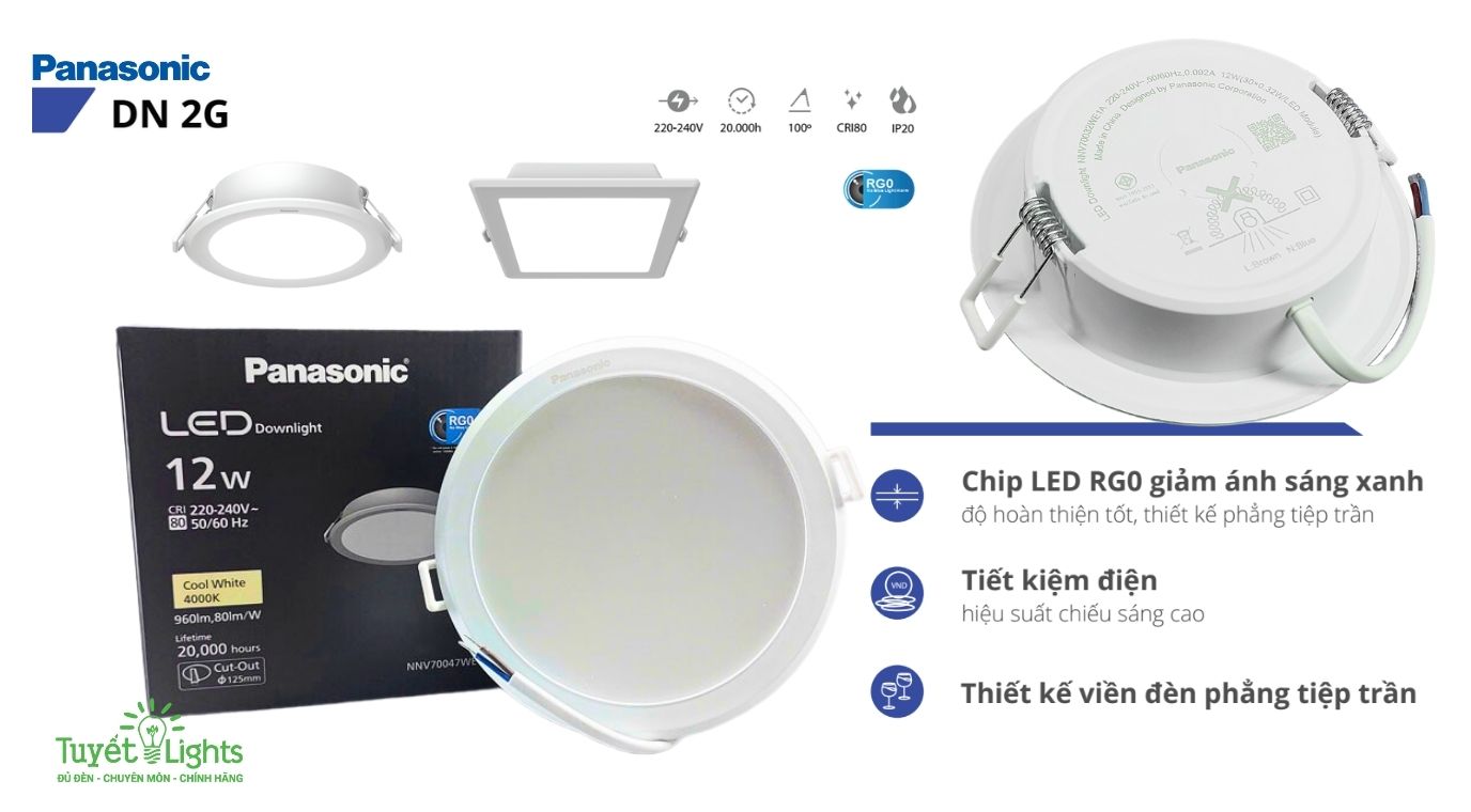 èn led âm trần Panasonic dòng DN 2G - Dòng sản phẩm bán chạy nhất hiện nay